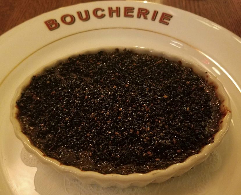 The black sesame crème brûlée at Le Grand Boucherie