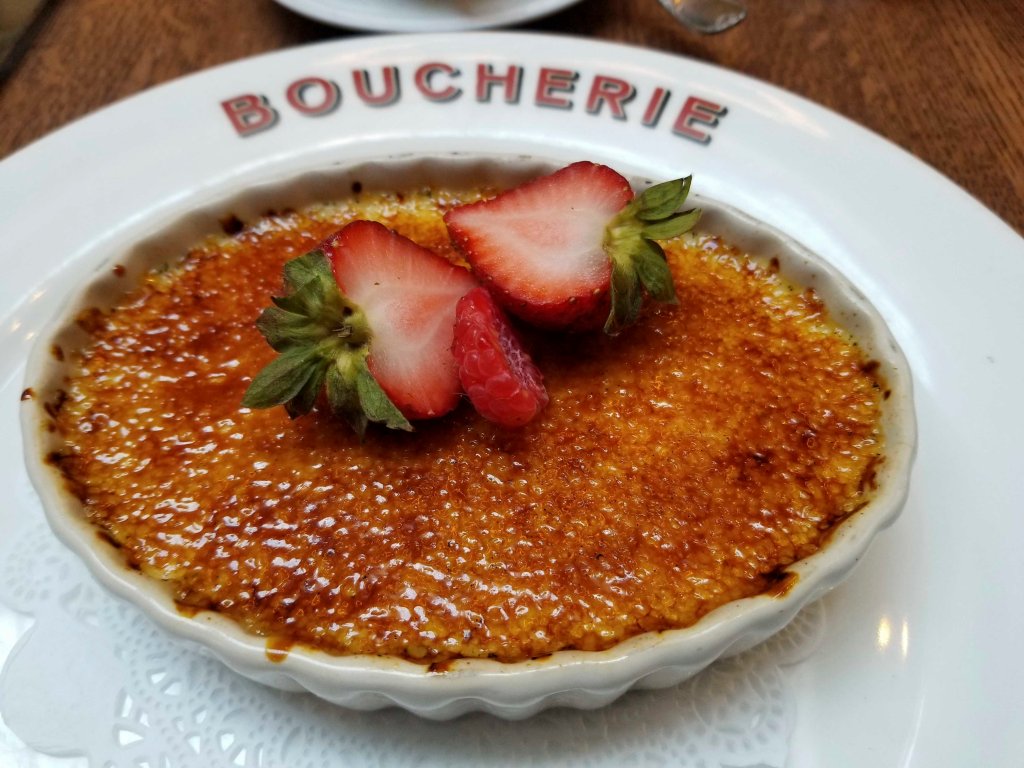 The crème brûlée at Le Grand Boucherie